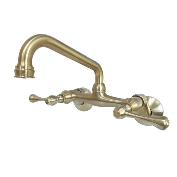 Kingston Brass KS313SB 6-Inch Adjustable Center Wall Mount Kitchen Faucet KS313SB - main